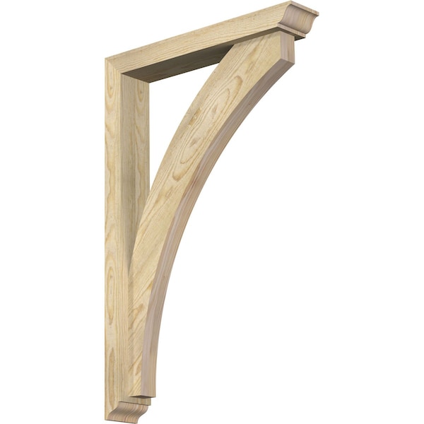 Ekena Millwork Thorton Traditional Rough Sawn Bracket w/ Offset Brace, Douglas Fir, 4"W x 22"D x 34"H BKT0402X22X34THR01RDF - main